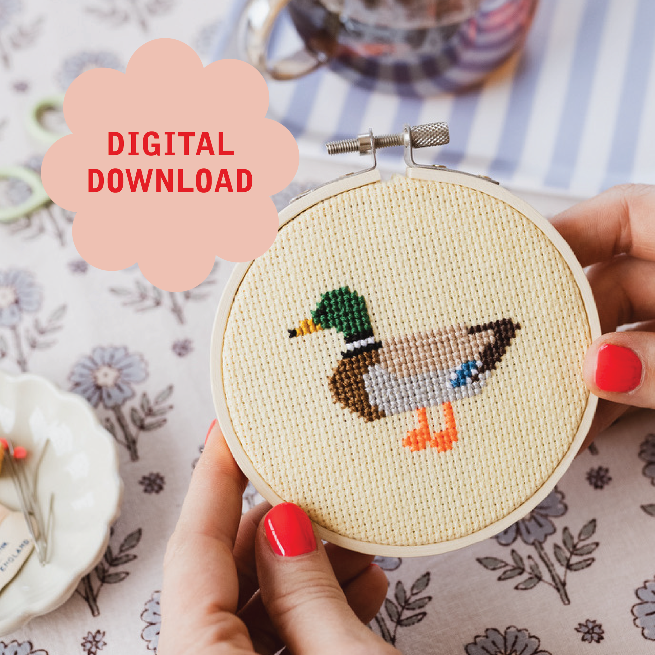 Duck Cross Stitch PDF Pattern – Instant Download