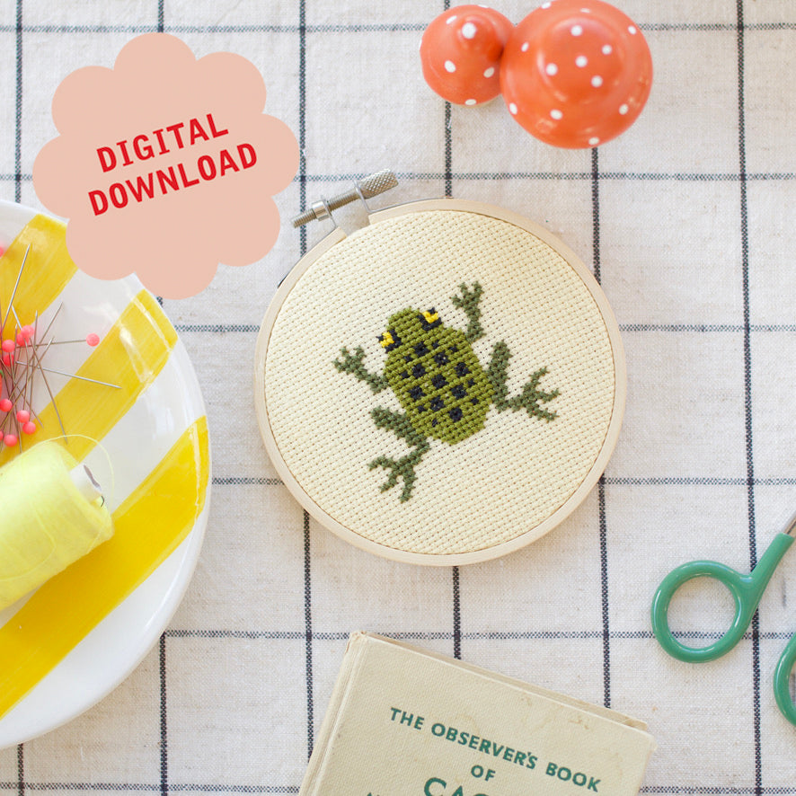 Frog Mini Cross Stitch PDF Pattern – Instant Download