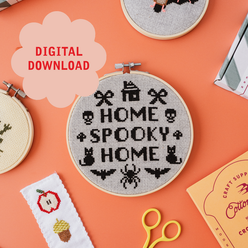 Home Spooky Home Cross Stitch PDF Pattern – Instant Download
