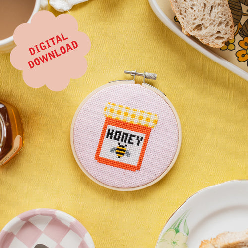 Honey Mini Cross Stitch PDF Pattern – Instant Download