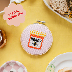 Honey Mini Cross Stitch PDF Pattern – Instant Download