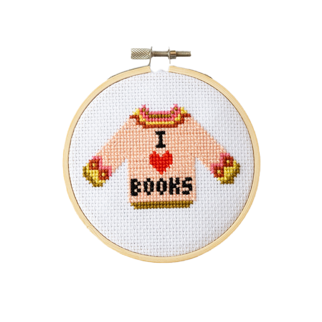 I Love Books Cross Stitch Kit