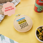 Olives Mini Cross Stitch PDF Pattern – Instant Download