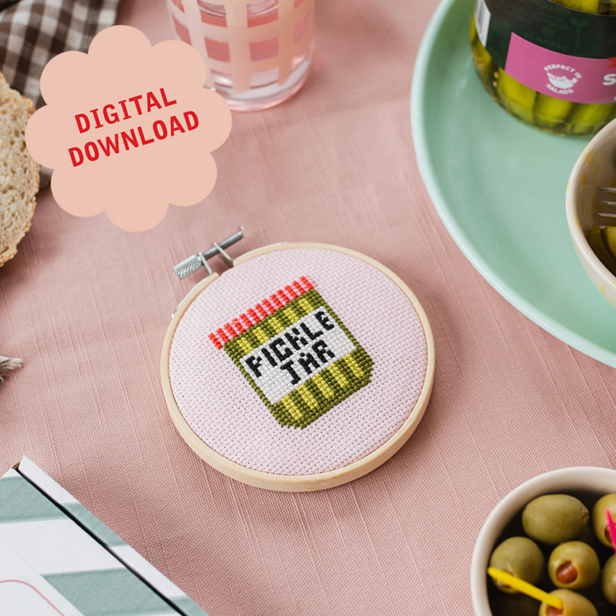 Pickle Mini Cross Stitch PDF Pattern – Instant Download