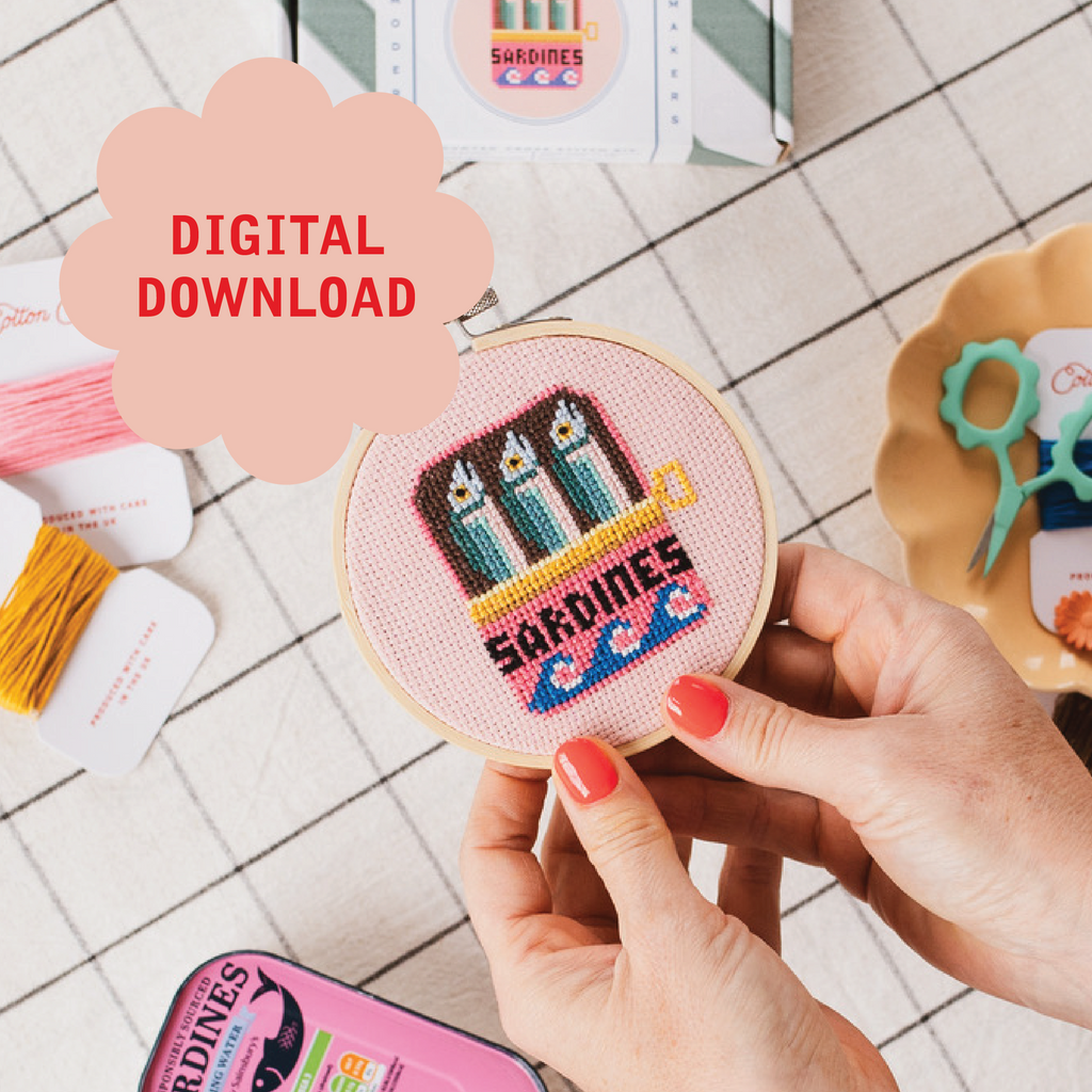 Sardines Cross Stitch PDF Pattern – Instant Download