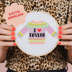 I Love Taylor Mini Cross Stitch PDF Pattern – Instant Download