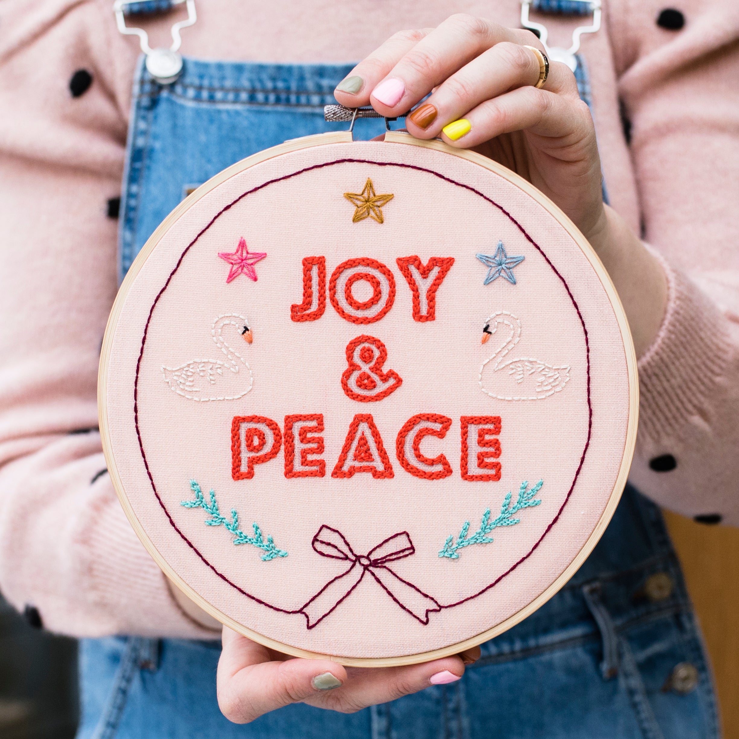 Joy and Peace Embroidery Hoop Kit