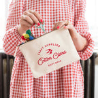 Cotton Clara Sewing Zipper Pouch In Cream