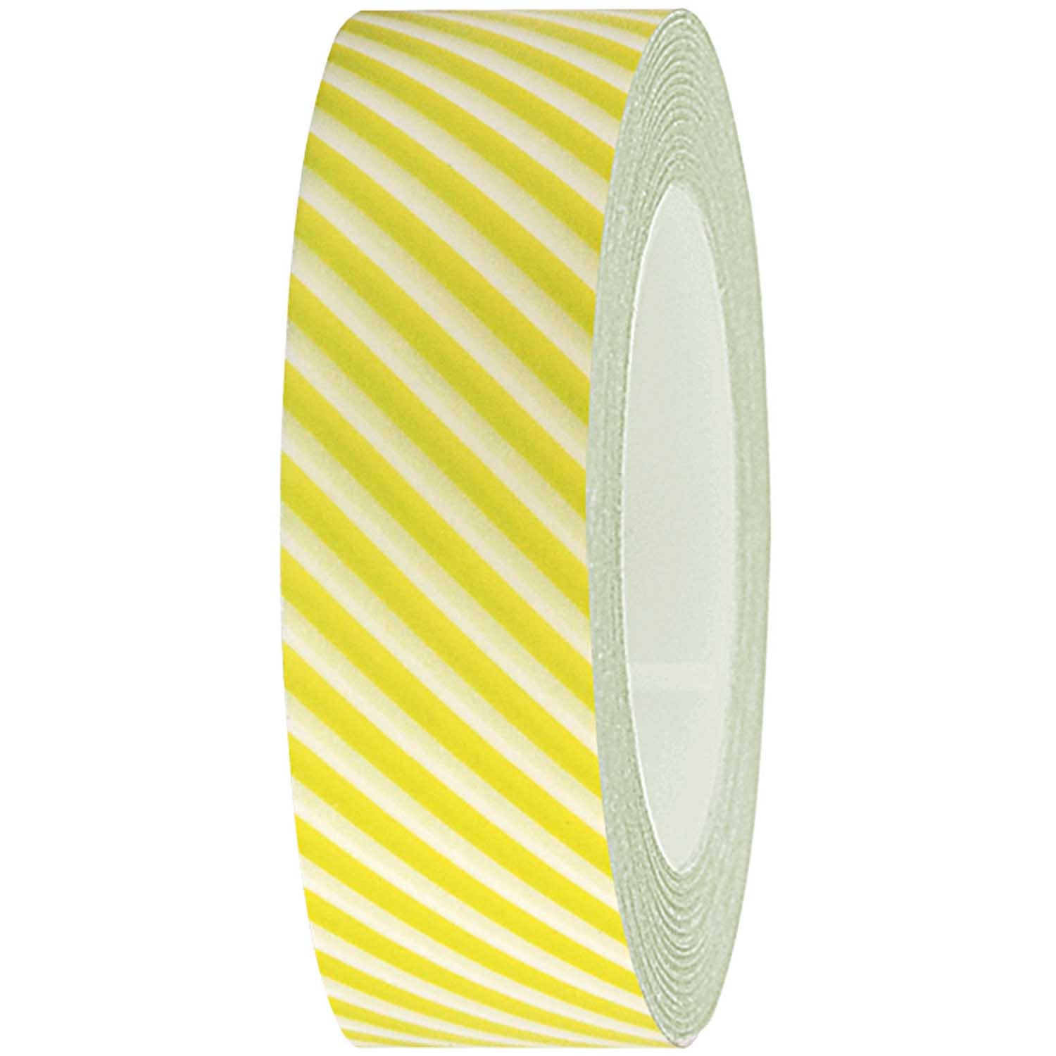 Yellow and White Striped Washi Tape