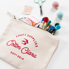 Load image into Gallery viewer, Cotton Clara Sewing Zipper Pouch In Cream