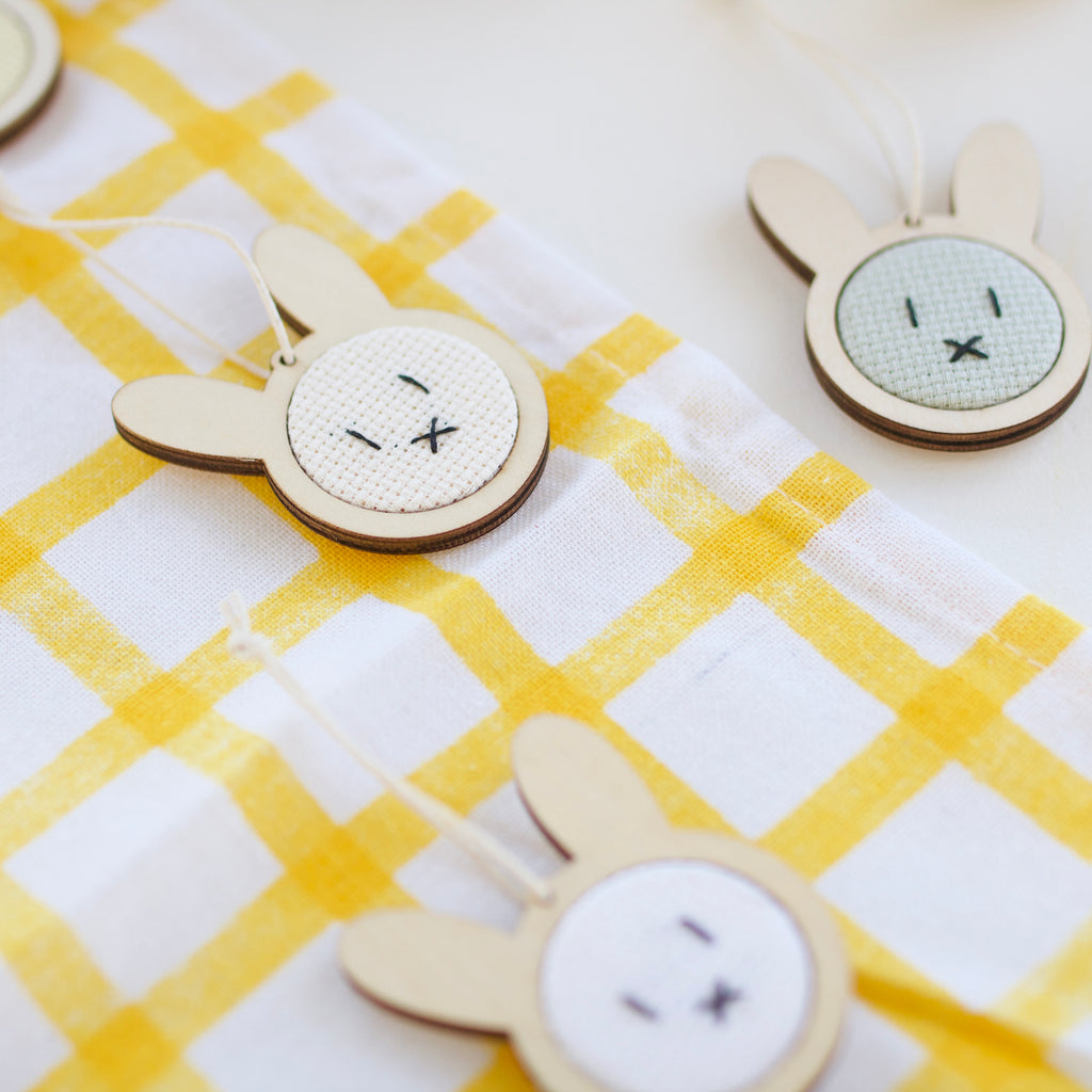 Wooden Rabbit Mini Embroidery Hoop