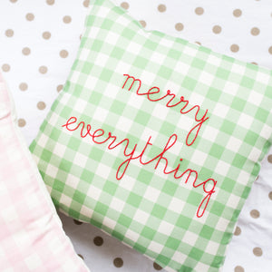 Merry Everything Gingham Cushion Embroidery Kit