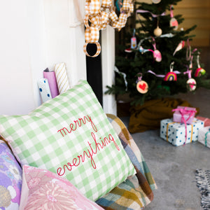 Merry Everything Gingham Cushion Embroidery Kit