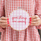 Good Things Gingham Embroidery Hoop Kit