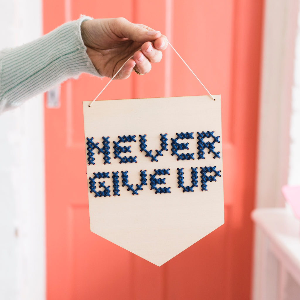 Never Give Up Embroidery Board Kit