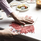 Be kind wooden embroidery kit in coral