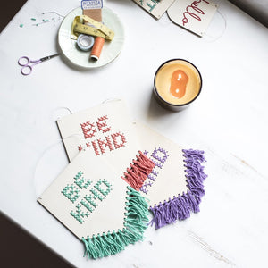 Be kind wooden embroidery kits