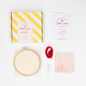 Budgerigar Embroidery Hoop Kit pack