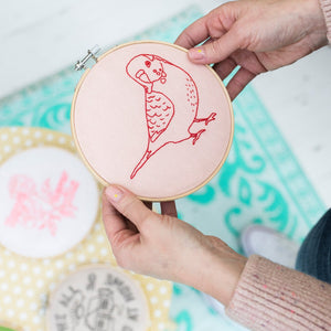 Budgerigar Embroidery Hoop Kit 3