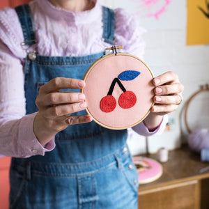 Cherry Embroidery Hoop Kit 2