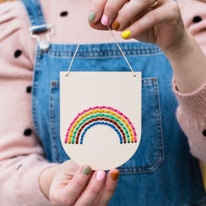 Childrens Craft Embroidery Bundle Rainbow Banner Board