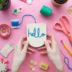 Childrens Craft Embroidery Bundle Hello Banner Board