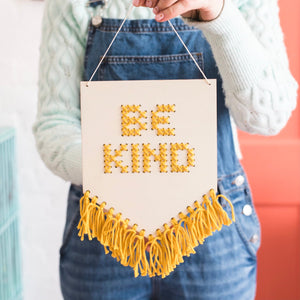 Childrens Craft Embroidery Bundle Be Kind Banner Board