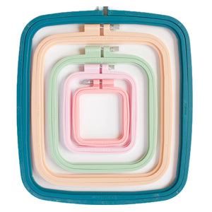220 mm Square Plastic Embroidery Hoop - Peach