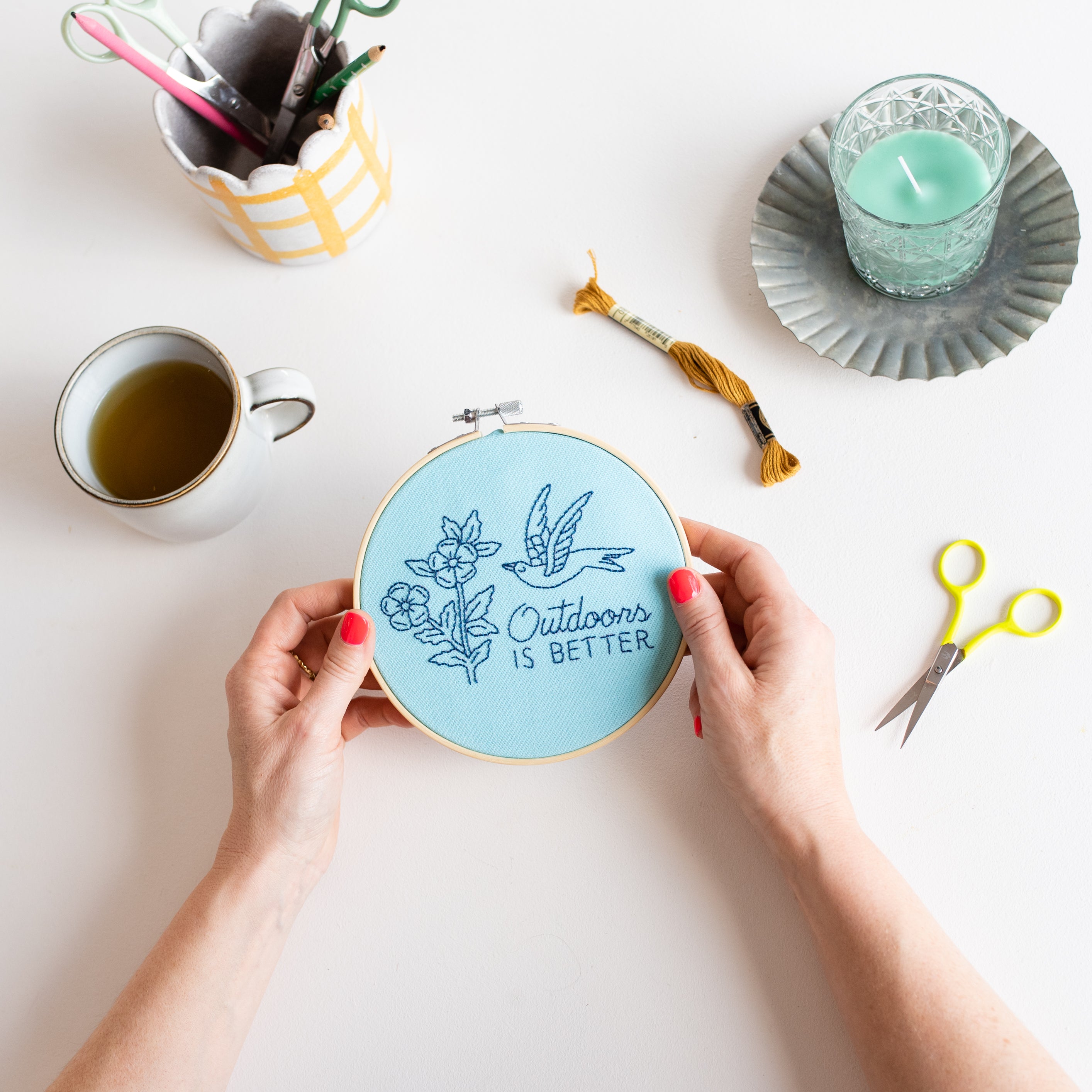 Outdoors Is Better Embroidery Hoop Kit