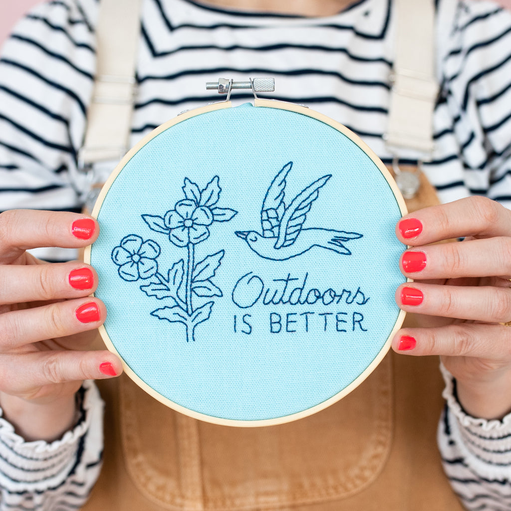 Outdoors Is Better Embroidery Hoop Kit