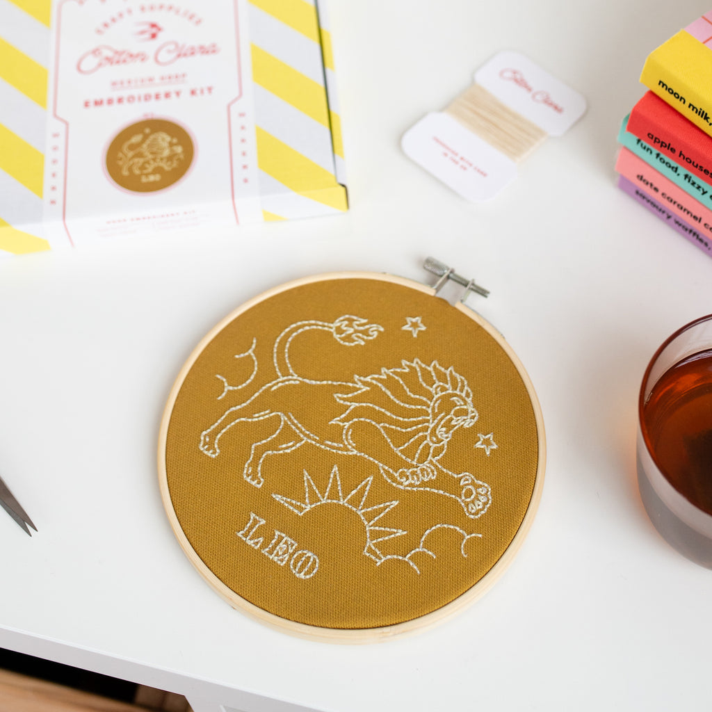 Leo Embroidery Hoop Kit