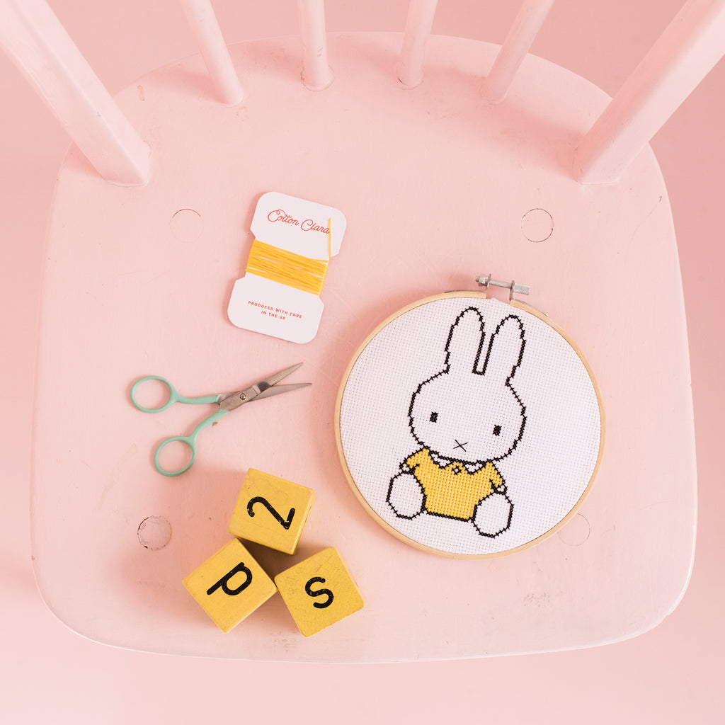 Miffy Yellow Cross Stitch Hoop Kit