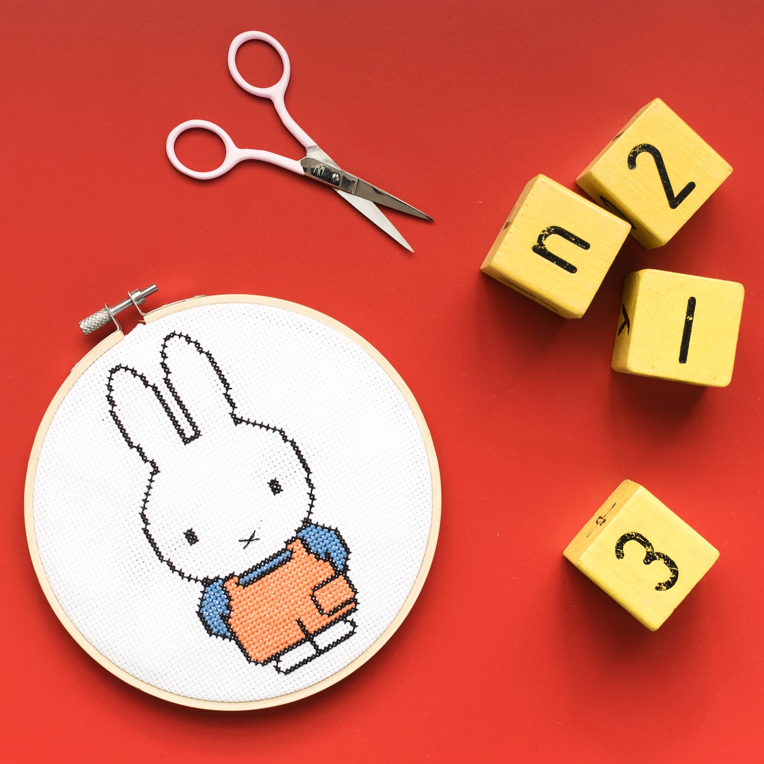 Miffy Dungarees Cross Stitch Hoop Kit