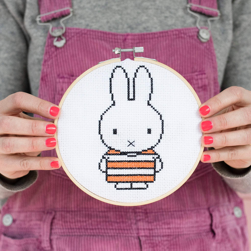Miffy Stripes Cross Stitch Hoop Kit