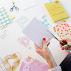 cut out garland postcard banner - happy birthday