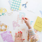 cut out garland postcard banner - happy birthday