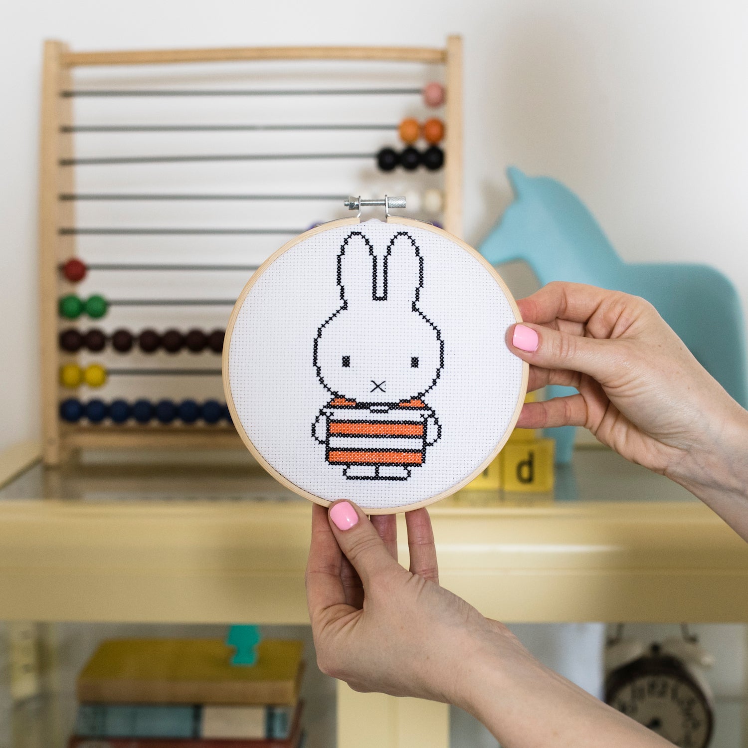 Miffy Stripes Cross Stitch Hoop Kit