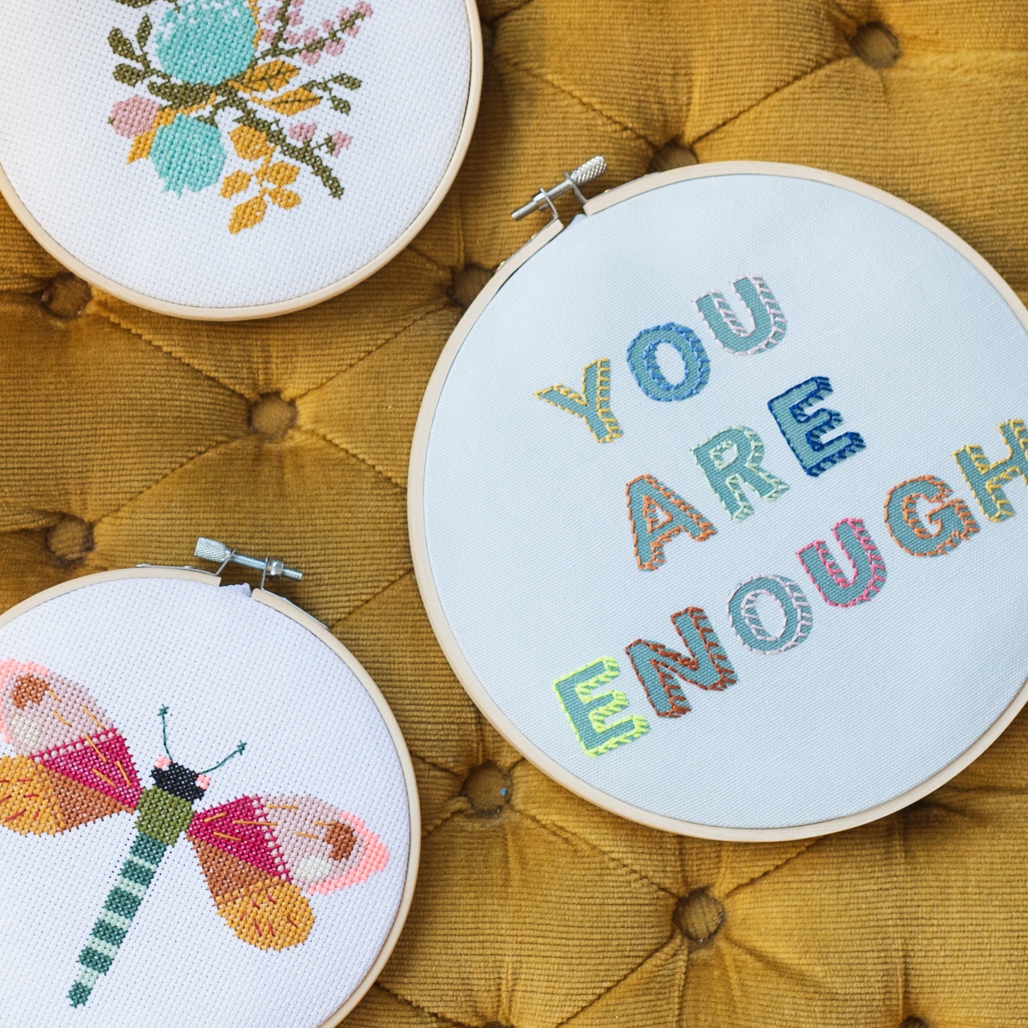 Free Embroidery Kit For Beginners - Help Each Other Grow - Cotton Clara