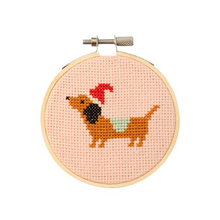 Load image into Gallery viewer, Christmas Dachshund Cross Stitch Kit