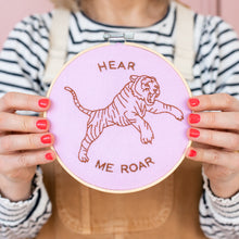 Load image into Gallery viewer, Hear Me Roar Hoop Embroidery Kit 2
