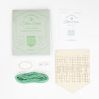 Home Sweet Home wooden embroidery kit turquoise