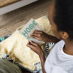 Home Sweet Home wooden board embroidery kit in turquoise