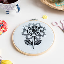 Load image into Gallery viewer, Jane Foster Mint Flower Hoop Embroidery Kit