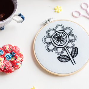 Jane Foster Mint Flower Hoop Embroidery Kit