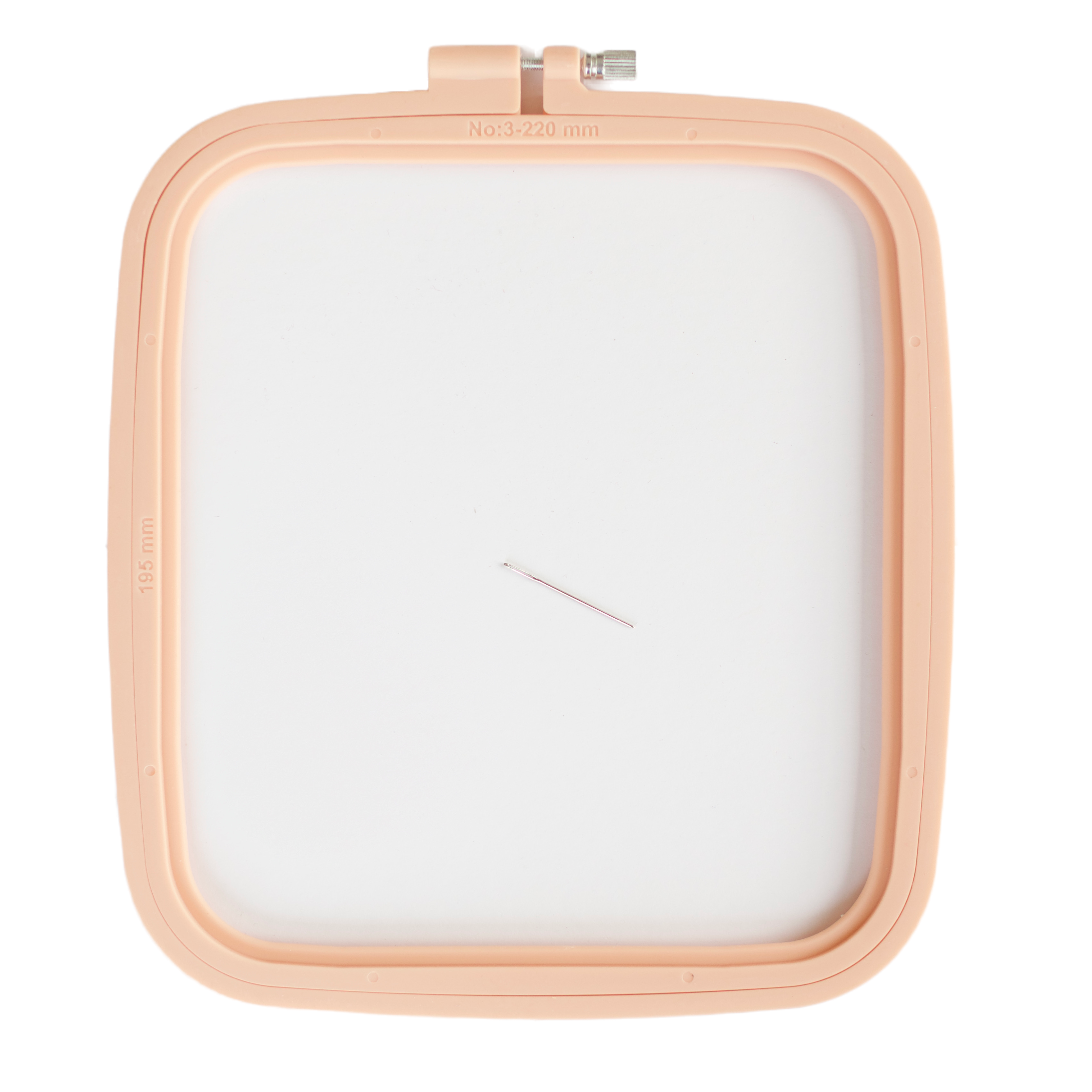 220 mm Square Plastic Embroidery Hoop - Peach