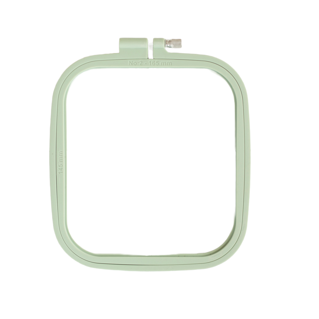 165 mm Square Plastic Embroidery Hoop - Sage Green