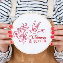 Load image into Gallery viewer, Outdoors Is Better Embroidery Hoop Kit 4