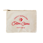 Cotton Clara Sewing Zipper Pouch In Cream