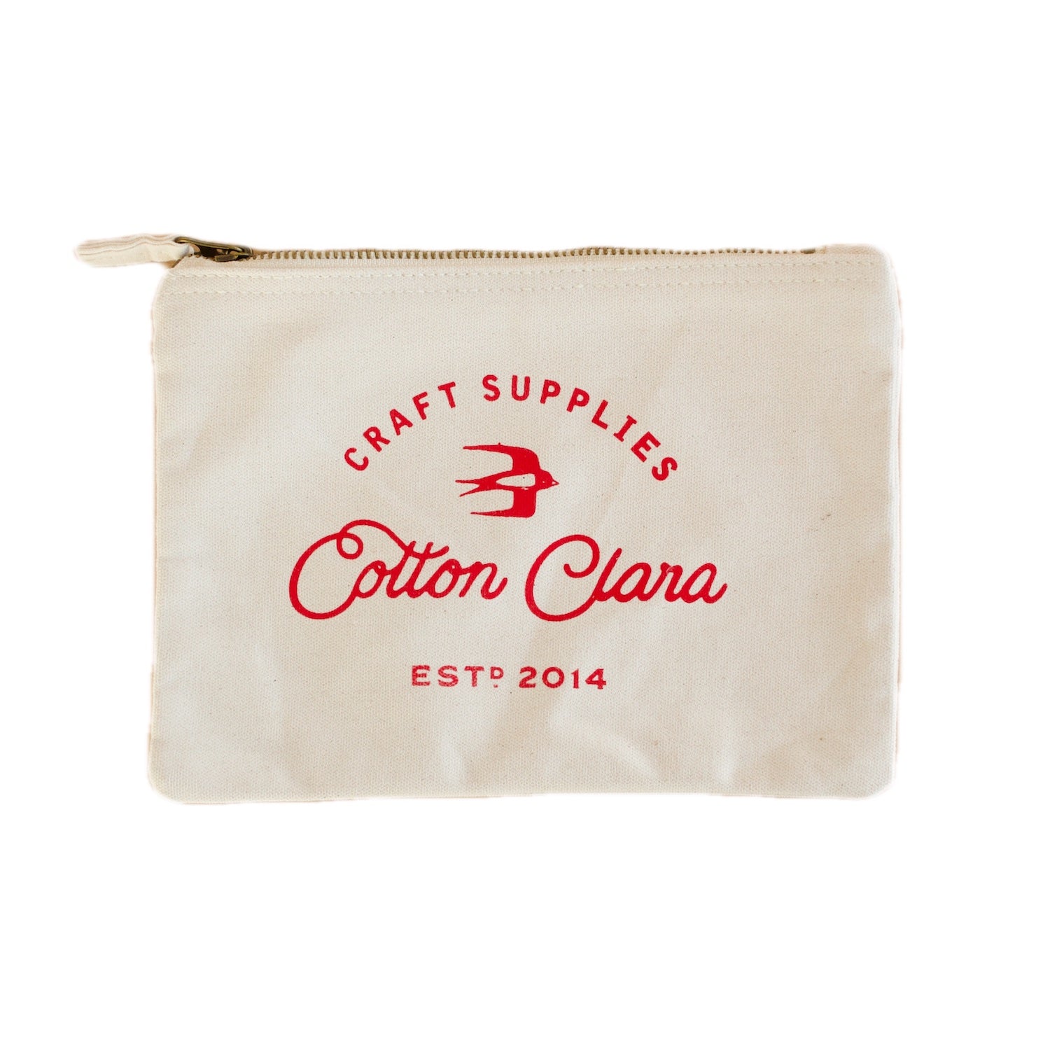 Cotton Clara Sewing Zipper Pouch In Cream