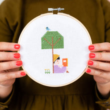 Load image into Gallery viewer, Samantha Purdy Reading Under Tree Cross Stitch Kit